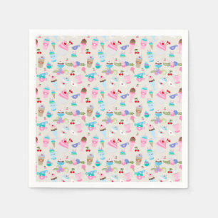 Fun Cupcake Sweets Birthday Party Pattern Napkin