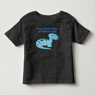 Fun Custom Blue Dinosaur With Child's Name Toddler T-Shirt