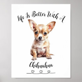 Fun Custom Chihuahua Poster "Tiny but Mighty"