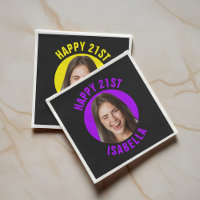 Fun Custom Cute Face Photo Happy 21st Birthday