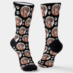Fun Custom Dog Pet Photo Cute Paw Prints Socks