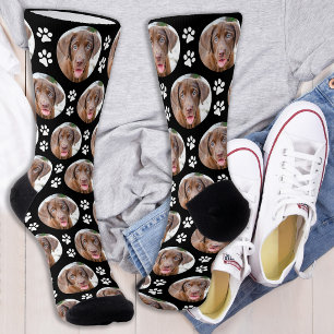 Fun Custom Dog Pet Photo Cute Paw Prints Socks