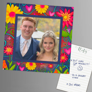 Fun Custom Family Photo Hearts Colourful Floral