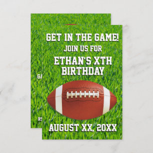 Fun Custom Football Birthday Party Invitation