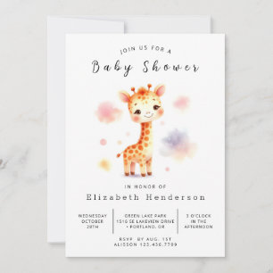 Fun Custom Giraffe Baby Shower Invitation
