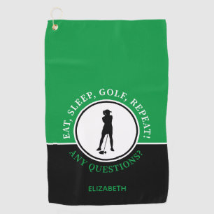 Fun Custom Golfer Ladies Womens Pro Sports Stylish Golf Towel