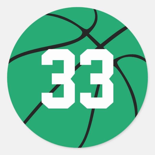 Fun Custom Green Basketball Jersey Number Stickers (Front)