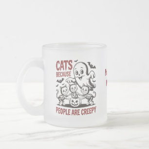 Fun Custom Halloween Cat  Frosted Glass Coffee Mug