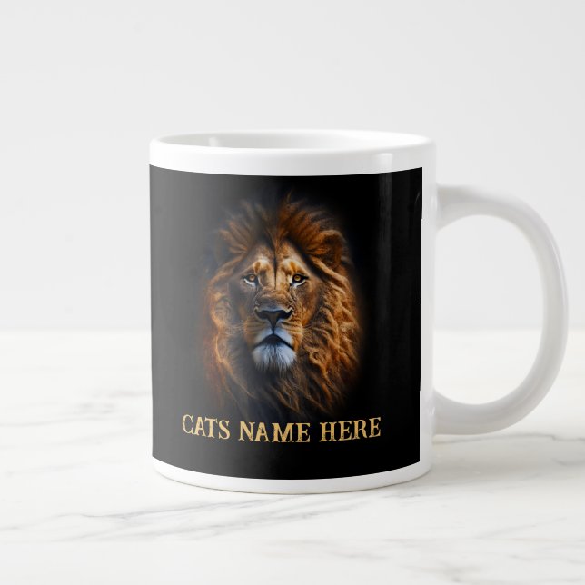 Fun Custom "I Love My Cat" Lion Speciality Mug (Right)