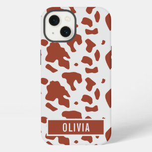 Fun Custom Name Ayrshire Cow Animal Print Pattern iPhone 13 Case