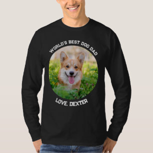 Fun Custom Pet Photo Circle World's Best Dog Dad T T-Shirt