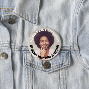 Fun Custom Photo Birthday Party Favour 7.5 Cm Round Badge