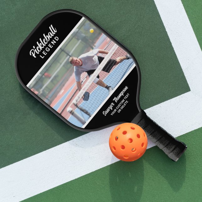 Fun Custom Photo, Text Black Personalised Pickleball Paddle (Creator Uploaded)