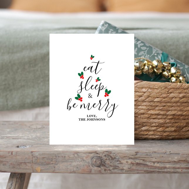 Fun Custom Text Chic Minimalist Christmas Tree Holiday Postcard (Creator Uploaded)