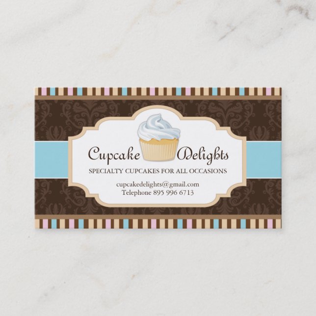 Fun Customisable Cupcake Business Card (Front)