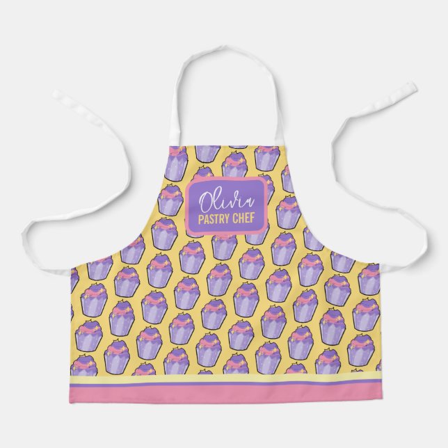Fun Customisable Cupcake Kitchen Apron for Kids (Front)