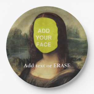 Fun customisable Leonardo Da Vinci "Mona Lisa"… Paper Plate