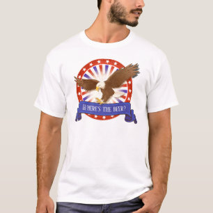 Fun Customisable Vintage July 4th Eagle Logo T-Shirt