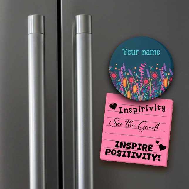 Fun Customised Colourful Wildflowers Inspirivity Magnet (Creator Uploaded)