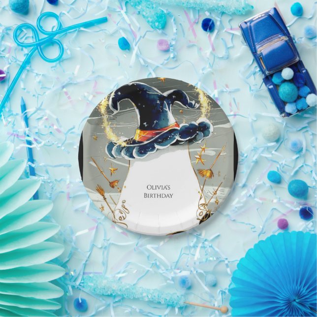 Fun Customised Magic Wizard Birthday Paper Plate (Party)