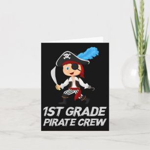 Fun Cute 1st Grade Pirate Halloween Card