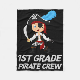 Fun Cute 1st Grade Pirate Halloween Fleece Blanket