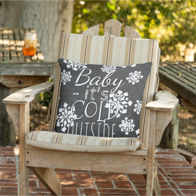 Fun Cute Baby Its Cold Outside Chalkboard Cushion (Chair)