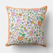 Fun Cute Botanical Colourful Floral Monogram