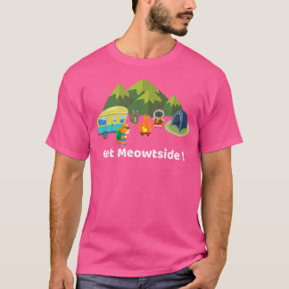 Fun Cute Cats Camping Outdoors Design T-Shirt