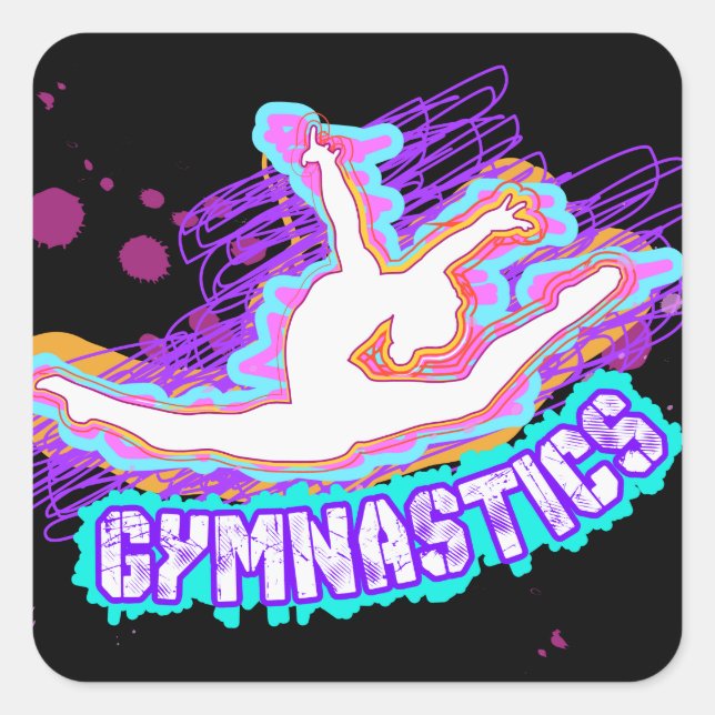Fun Cute Custom Personalised Gymnastics Stickers (Front)