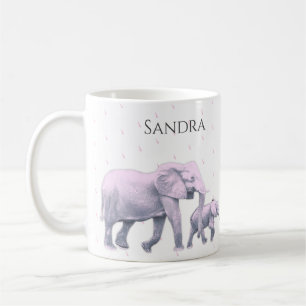 Fun Cute d Pink Elephants Modern Coffee Mug