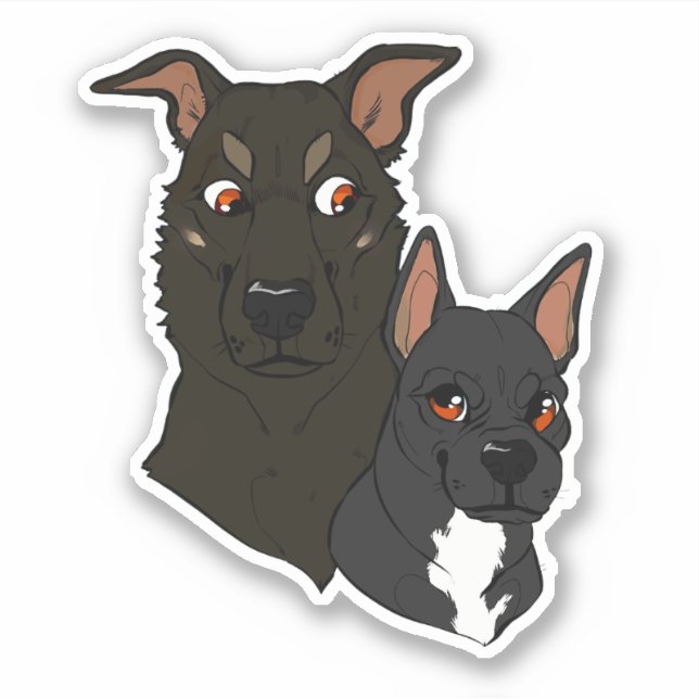 Fun cute Dog Sticker (Front)