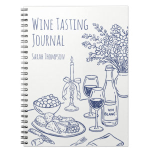 Fun Cute Drawn Personalised Wine Lover Journal