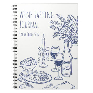 Fun Cute Drawn Personalised Wine Lover Journal