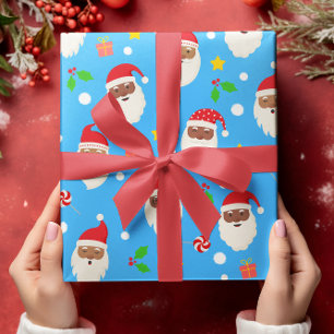 Fun Cute Festive Santa Claus Christmas Wrapping Paper