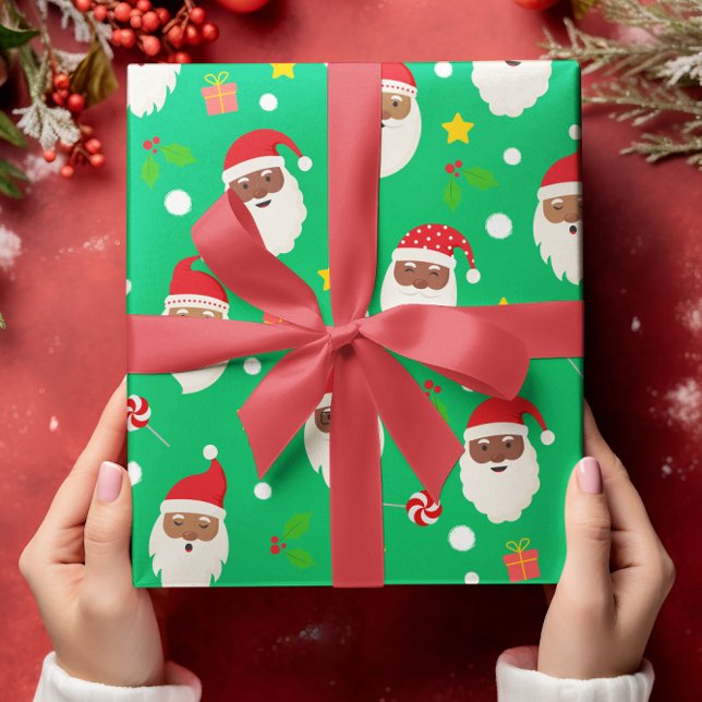 Fun Cute Festive Santa Claus Christmas Wrapping Paper (Creator Uploaded)