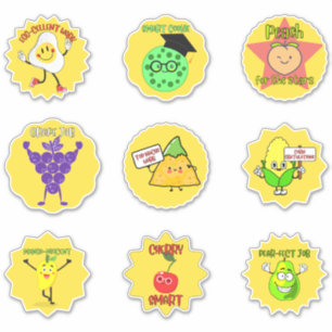 Fun Cute Fruit & Food Teacher Reward Stickers