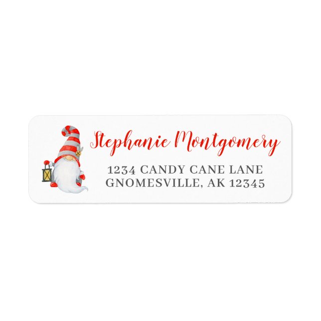 Fun Cute Gnome Christmas Return Address (Front)