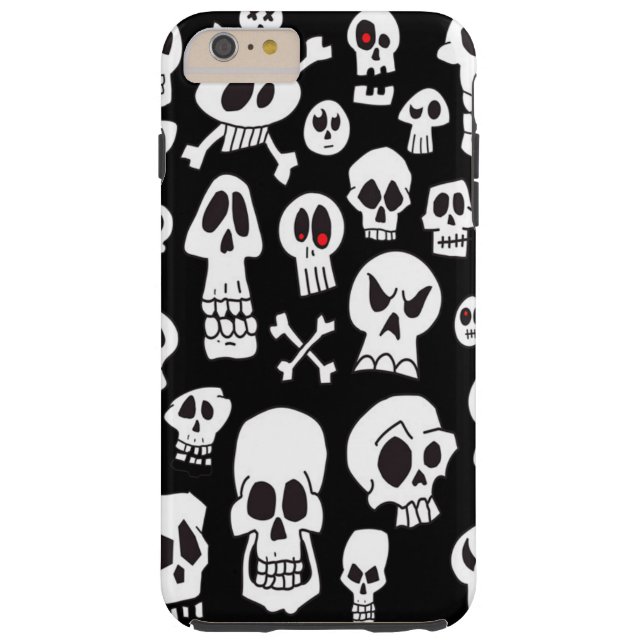 Fun Cute Hand Drawn Skulls Case-Mate iPhone Case (Back)