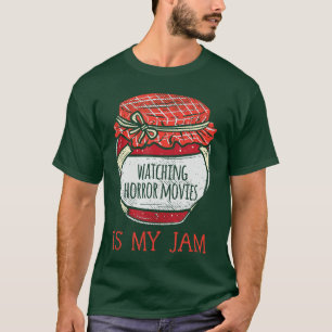 Fun Cute Horror Movie Film Watching girl T-Shirt
