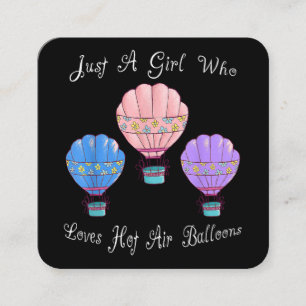 Fun Cute Hot Air Balloon Square Business Card