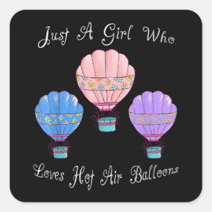 Fun Cute Hot Air Balloon Square Sticker