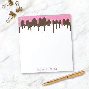 Fun Cute Ice Cream Drips Personalised w/Name Notepad