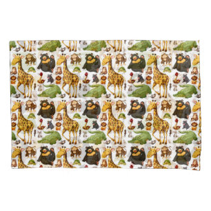 Fun Cute Jungle Animals Pillowcase