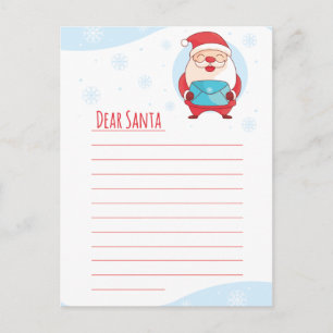 Fun Cute Letter to Dear Santa Claus lined template