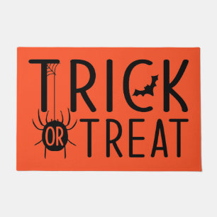 Fun Cute Orange Trick Or Treat Halloween Doormat