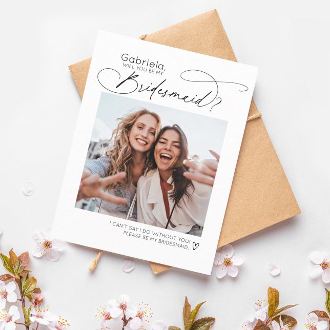 Fun Cute Photo Bridesmaid Proposal Card Template (Creator Uploaded)