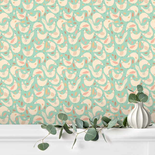 Fun Cute Pink Green Farm Chicken Wallpaper (Creator Uploaded)