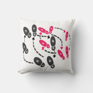 Fun Cute Retro Cheeky Dance Steps Instruction Cushion