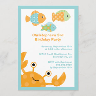 Fun cute under the sea birthday party invitation